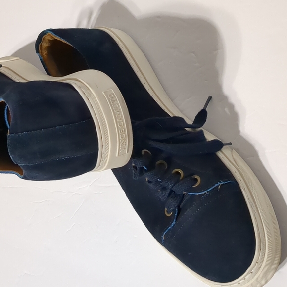 Vince Camuto dark Blue Leather laces shoes Sneakers men size 9.5 - Picture 6 of 9